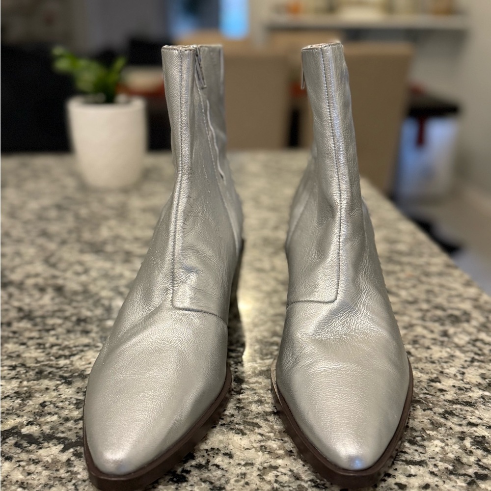 NEW Madewell Silver Ankle Boots